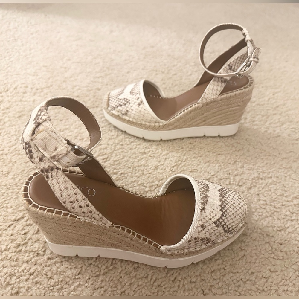 FRANCO SARTO- Snakeskin Espadrille Wedge